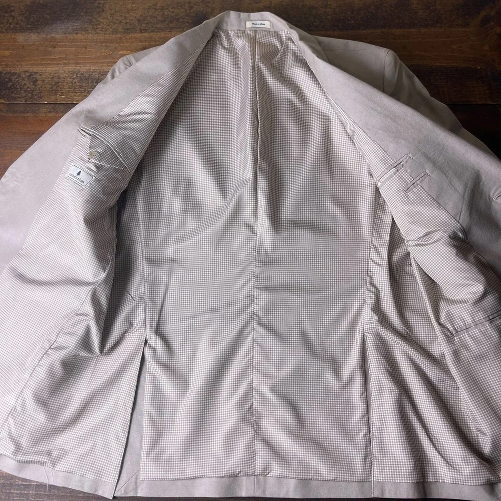 Southern Pines Tan Cotton Sports Coat Blazer Lightweight Lined Men's Size Medium
